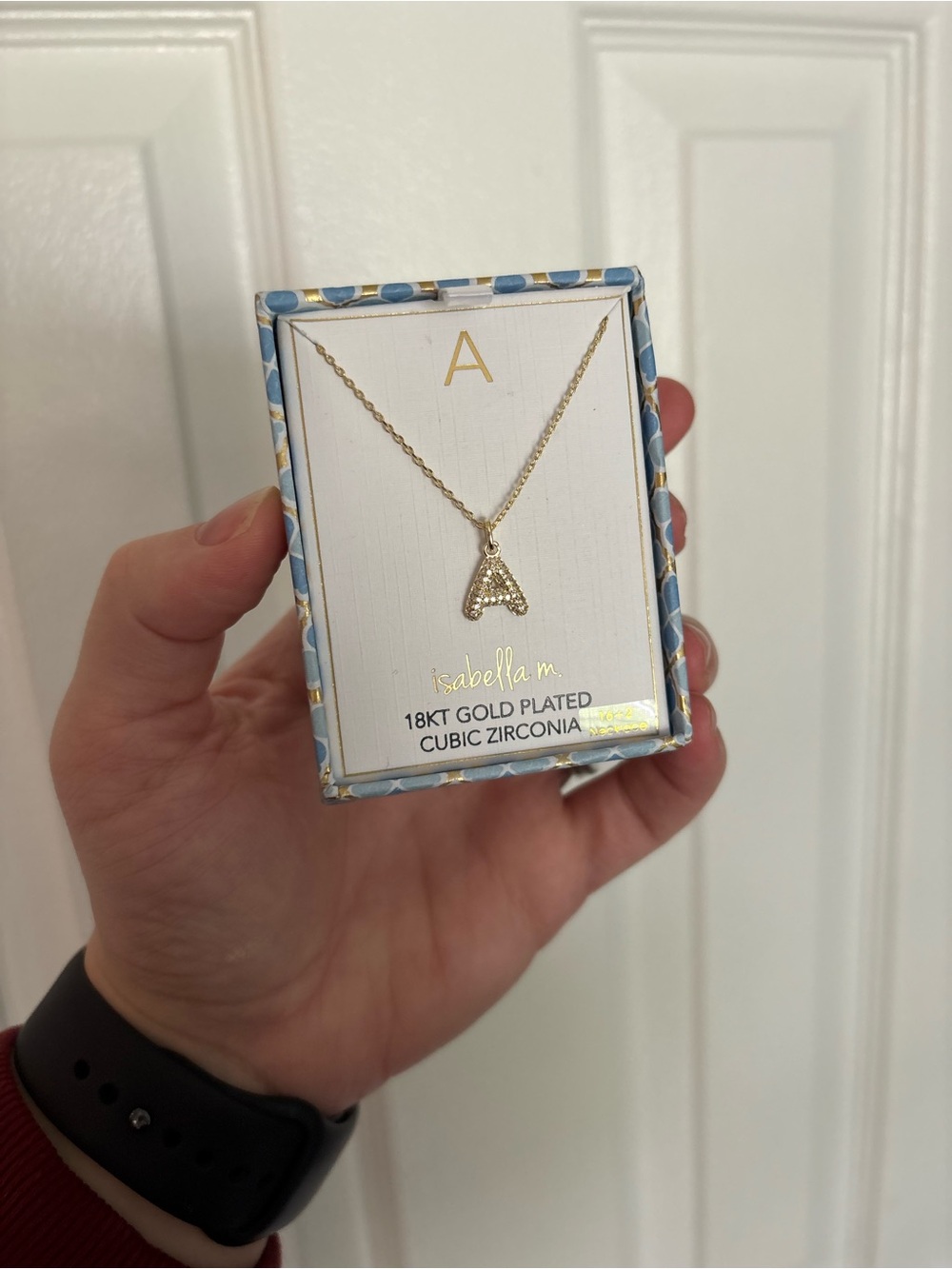 Isabella M letter A pendant necklace